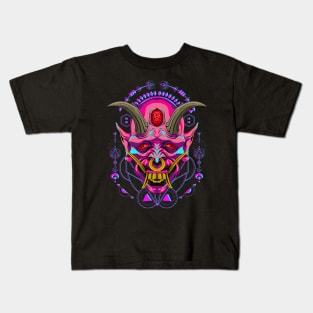 oni mask samurai Kids T-Shirt